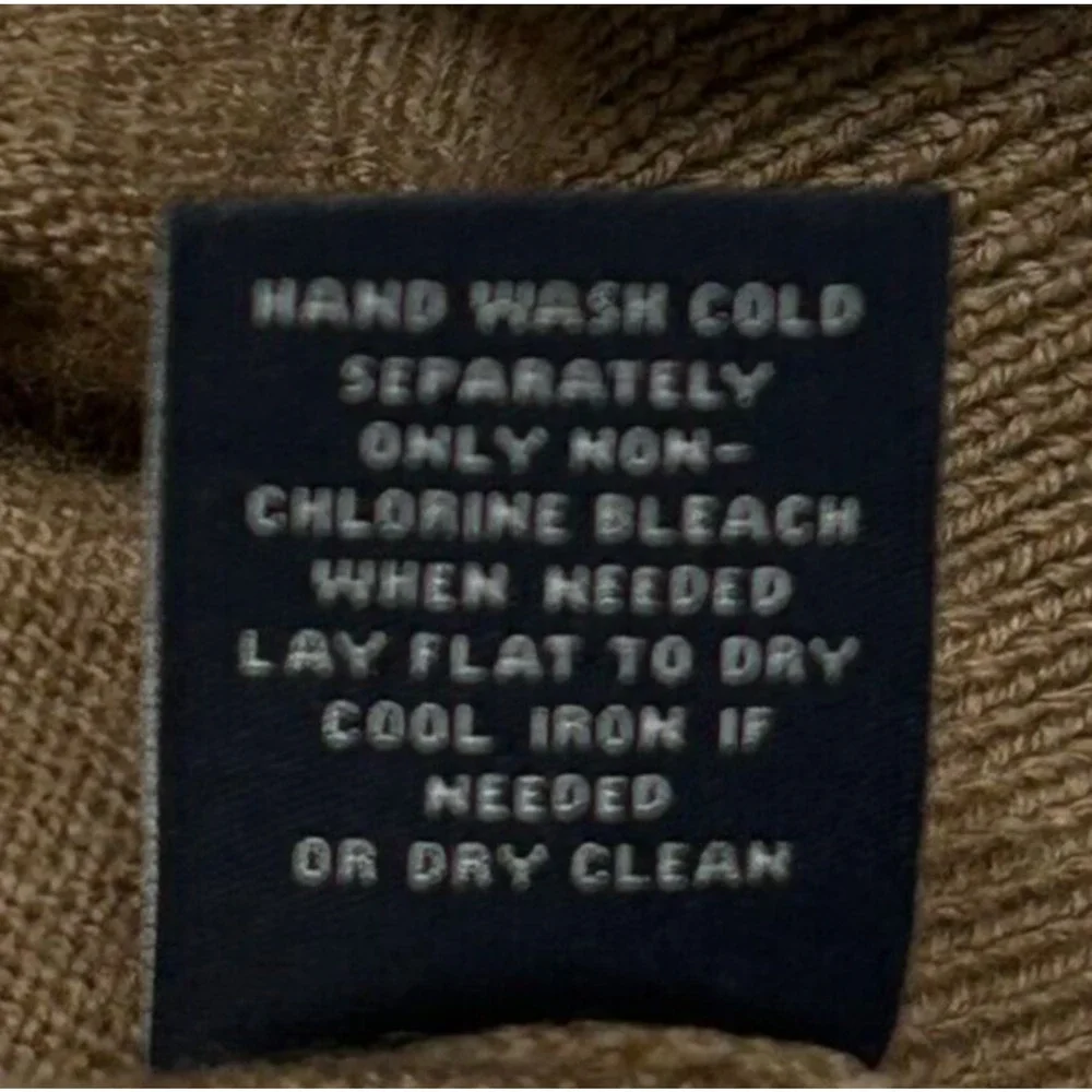 Hart Schaffner Marx Sweater Mens Large Tan Extra‎ Fine Merino Wool Long Sleeve